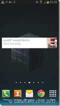 Google Now's widget showing my Berlin hostel check in information