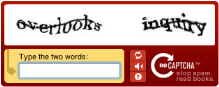 Example of a reCAPTCHA