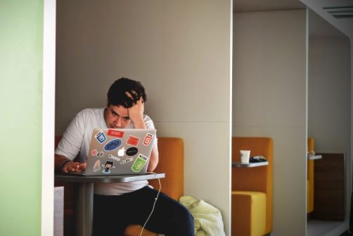 Man showing signs of stress