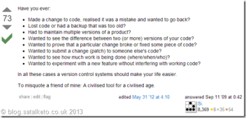 Reasons for version control Reasons for version control