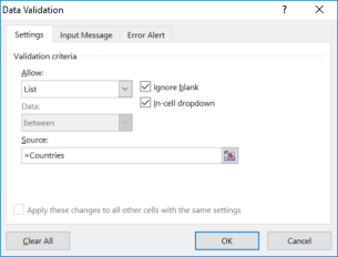 Creating the countries menu