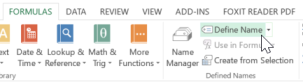 Define name button in Ribbon